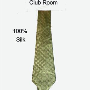 NWOT 100% Silk Club Room Green Pastel Men's Tie